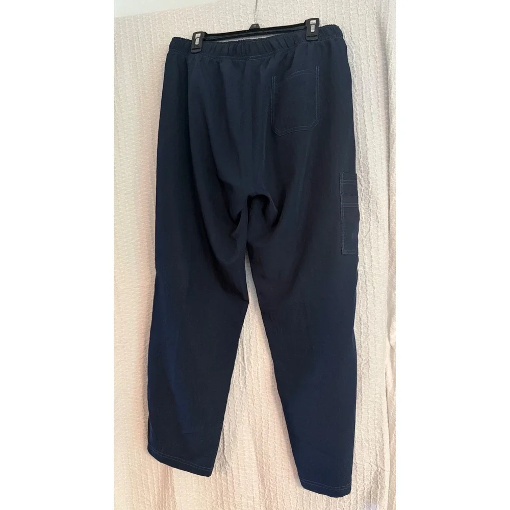 Wonder Wink Scrub Set Womens XL Navy Blue  V-Neck Cargo Pants
